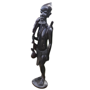 115cm tall - Handcrafted African Tribal Elder Sculpture - Detailed Wood Carving - Unique Art Piece