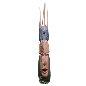 Exquisite 135cm Handcrafted African Tribal Mask with Eagle & Elephant - Unique Luxury Art Piece
