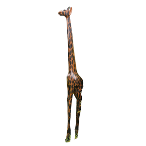 Handcrafted African Giraffe Sculpture - 192 cm Tall Unique Wooden Carving - Majestic Art Piece